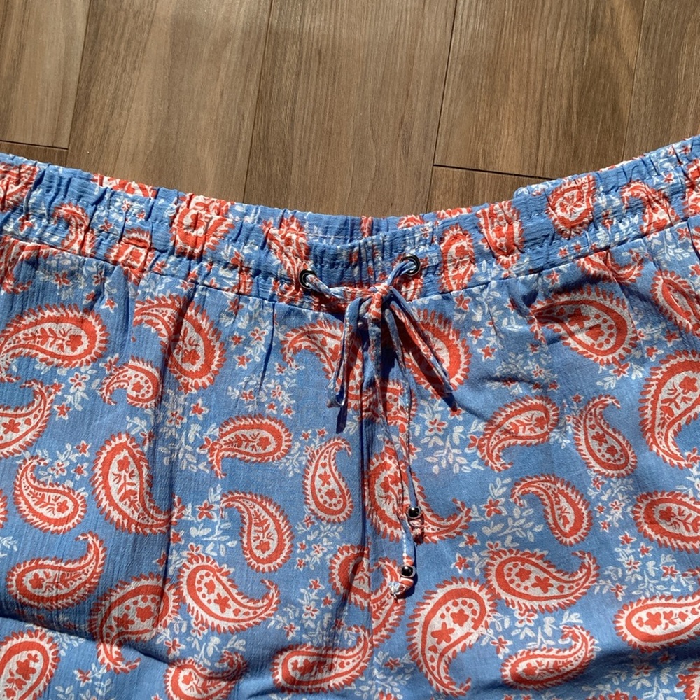 Hearts of Palm short paisley floral print pull on short cotton casual boho 2X - Picture 4 of 14